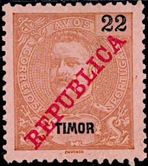 King Carlos I, overprinted REPUBLICA