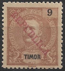 Stamp, King Carlos I, overprinted REPUBLICA, Timor,  , Heads of State, Kings, Royalty