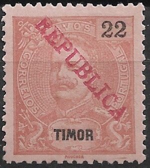 Stamp, King Carlos I, overprinted REPUBLICA, Timor,  , Heads of State, Kings, Royalty