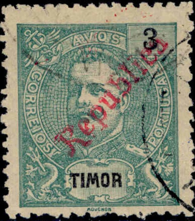 King Carlos I, overprinted REPUBLICA