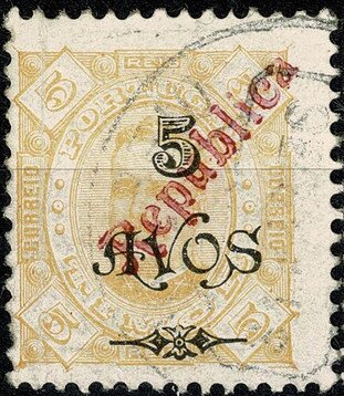 King Carlos I, overprinted REPUBLICA
