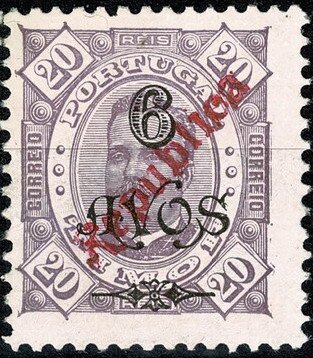 King Carlos I, overprinted REPUBLICA