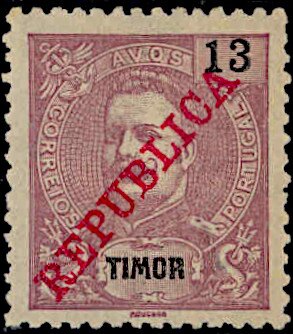 King Carlos I, overprinted REPUBLICA