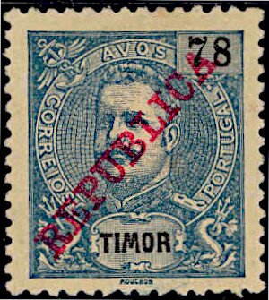 King Carlos I, overprinted REPUBLICA