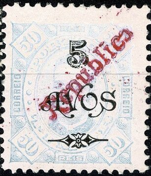 King Carlos I, overprinted REPUBLICA