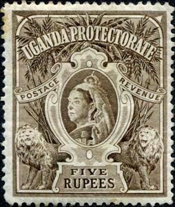 Stamp, Queen Victoria, Uganda,  