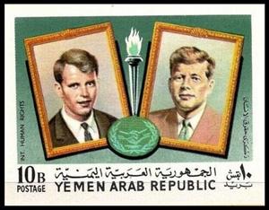 Stamp, Robert and John F. Kennedy, Yemen, Arab Republic,  , Famous People, Human Rights