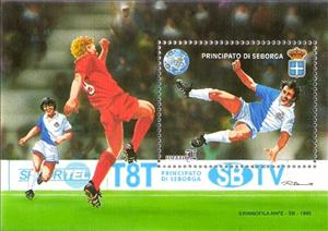 Souvenir Sheet, 1st Football Trophy of the Principality of Seborga, Cinderellas,  , Coats of Arms, Football (Soccer), Sports