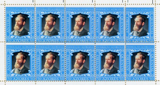 Mini Sheet, Antero de Quental, Cinderellas,  , Famous People, Literary People (Poets and Writers), Men