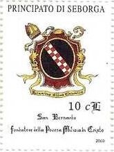 Stamp, Coat of Arms of St Bernard of Clairvaux, Cinderellas,  , Clergy, Coats of Arms, Men, Saints