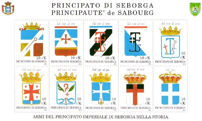 Coats of Arms of the Principality of Seborga in history