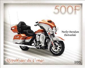 Stamp, Harley-Davidson ElectraGlide, Cinderellas,  , Motorcycles