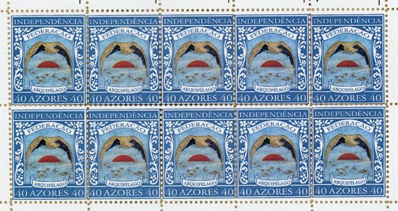 Mini Sheet, Rising Sun over the Azores, Cinderellas,  , Birds, Sun