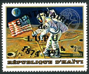 Stamp, Space Exploration, Cinderellas,  , Outer Space, Space Traveling, Spacecrafts, U.P.U.