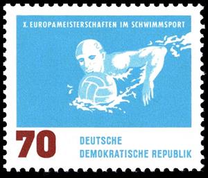 Stamp, Waterpolo, Germany, Democratic Republic,  , Sport, Aquatic Sports, Swimming