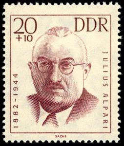 Stamp, Alpari, Julius, Germany, Democratic Republic,  