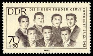 Stamp, The seven Brother Cervi, Germany, Democratic Republic,  