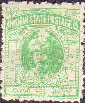 Stamp, Maharaja Lakhdirji Waghji, Morvi,  , Royalty