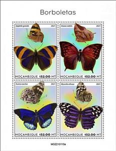 Mini Sheet, Butterflies, Mozambique,  , Butterflies, Insects
