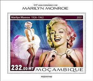 Souvenir Sheet, Marilyn Monroe (1926-1962), Mozambique,  