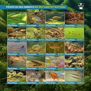 Mini Sheet, Various Fishes, Mozambique,  , Fishes, Sea Life