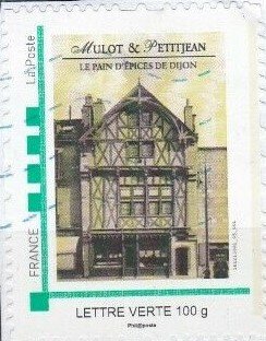 Stamp, Mulot et Petitjean Le Pain d'epices de Dijon, Personalized and Private Mail Stamps,  , Buildings, Shops