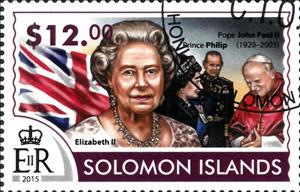 Stamp, Longest Reigning Queen - Elizabeth II, Solomon Islands,  , Famous People, Queens
