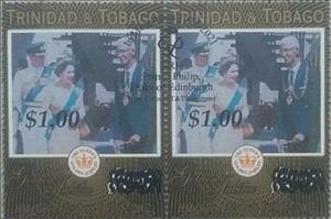 Se-tenant, Issue of 2002 Overprinted in Tribute to Prince Philip, Trinidad and Tobago,  , Famous People, Heads of State, Princes, Queens, Royalty