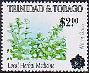 Stamp, Worm Grass Surcharged, Trinidad and Tobago,  , Plants (Flora)
