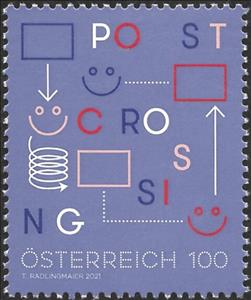 Stamp, Postcrossing 2021, Austria,  , Seals (Emblems)