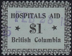 Stamp, Numeral with swastika border, British Columbia,  , Hospitals, Stars