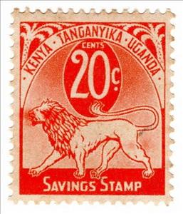 Stamp, Lion, British East Africa (Kenya, Uganda and Tanganyika),  , Animals (Fauna), Лев, Mammals