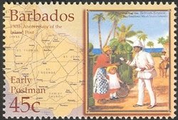 Map of Barbados and Early postman