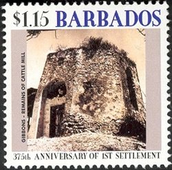 Stamp, Remains of cattle mill, Gibbons, Barbados,  