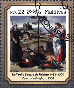Stamp, Masters of Renaissanse, Cinderellas,  , Paintings