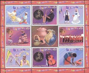 Mini Sheet, Sheet of 8 with central labels, Festivals, Barbados,  