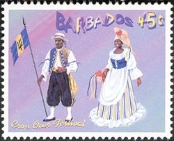 Costumed man and woman, Crop Over Festival