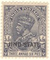King George V wearing Imperial Crown of India - overprinted