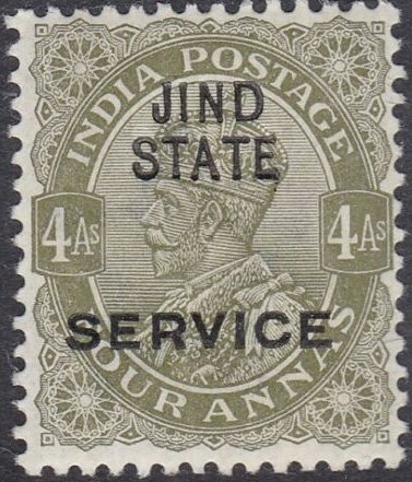 King George V wearing Imperial Crown of India - overprinted