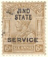 King George V wearing Imperial Crown of India - overprinted