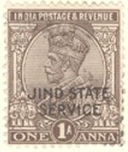 King George V wearing Imperial Crown of India - overprinted