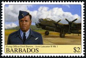 Stamp, Flying Officer E. Barrow, Avro Lancaster B Mk 1, Barbados,  , Pilots, Aviation, Air Forces, Aircrafts