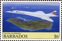 Souvenir Sheet, Concorde over Barbados