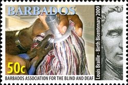 Stamp, Hands of worker using pliers, Barbados,  