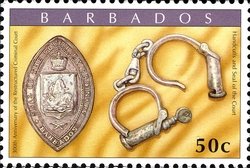 Handcuffs, seal of the court