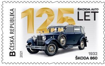 Stamp, 1932 Škoda 860, Personalized and Private Mail Stamps,  , Anniversaries and Jubilees, The Automobile Industry, Vehicles