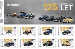 Booklet, Škoda Auto 125 Let (od 1900 Do 1948), Personalized and Private Mail Stamps,  , Anniversaries and Jubilees, The Automobile Industry, Vehicles