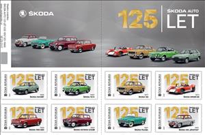 Booklet, Škoda Auto 125 Let (od 1957 Do 1988), Personalized and Private Mail Stamps,  , Anniversaries and Jubilees, The Automobile Industry, Vehicles