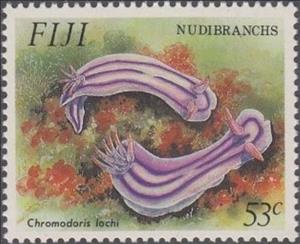 Stamp, Loch's Chromodoris (Chromodoris lochi), Fiji,  