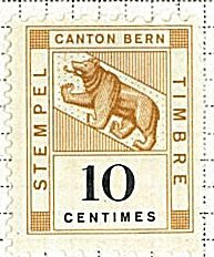 Stamp, Berne - Stempel, Switzerland- Revenue Stamps,  , Bears, Coats of Arms, Heraldic Animals